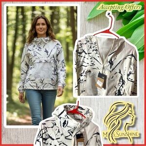 The North Face NEW - Sz L - white dune pop over windbreaker - w cls vptfndr po